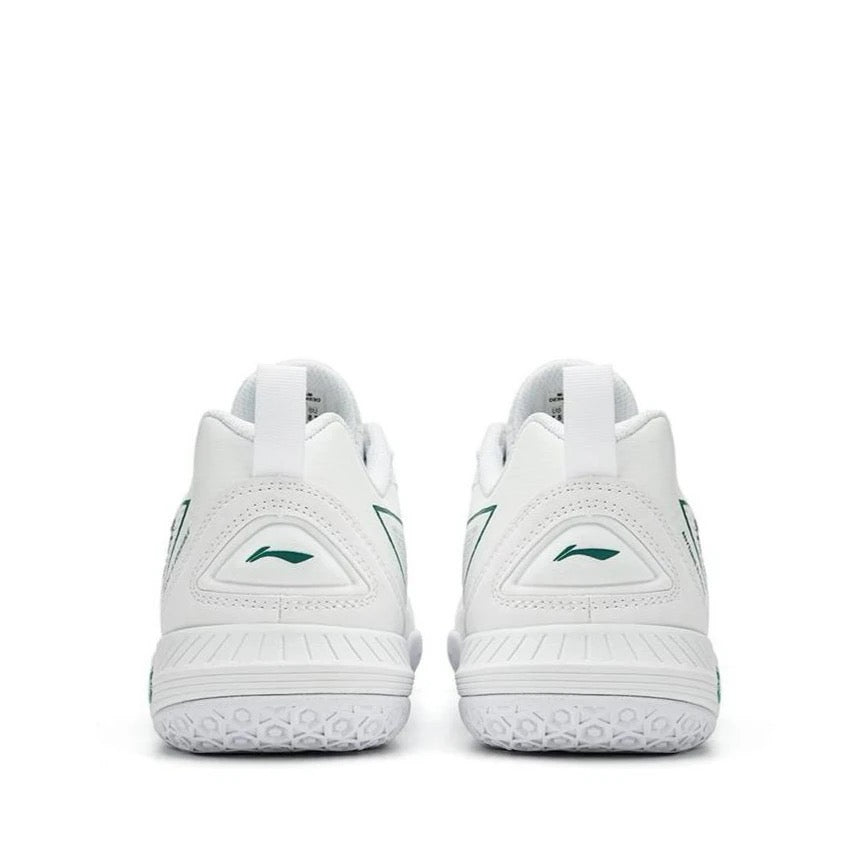 Li-Ning Pu Non-Slip Breathable Low-Top Badminton Shoes - White/Green