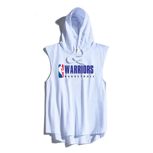 Warriors Team Sports Vest/Hooded Sleeveless Thin Quick-drying Shirt