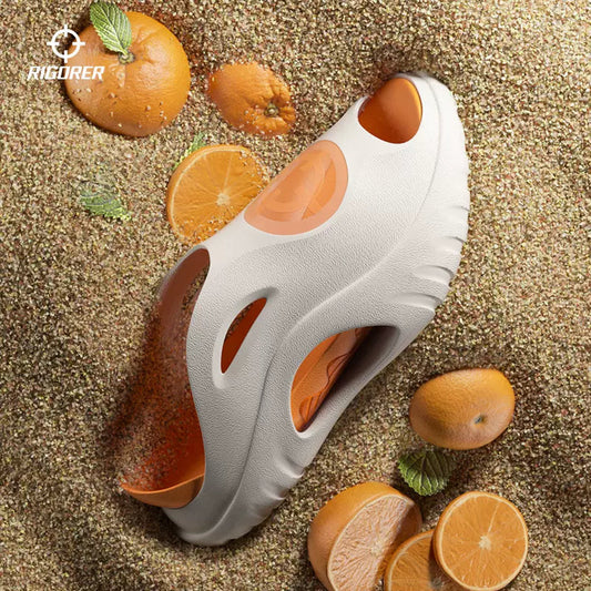 Austin Reaves x RIGORER Waterproof Soft Elastic Shark Slippers - Orange/White