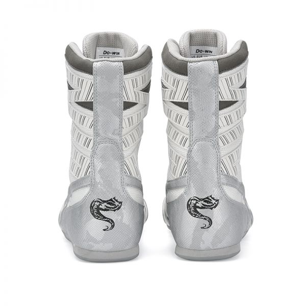 Do-win High Barrel Professional Boxing Training Shoes - White/Gray