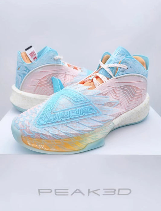 Andrew Wiggins x Peak Big Triangle 3D Printed Basketball Shoes - Pink/Blue